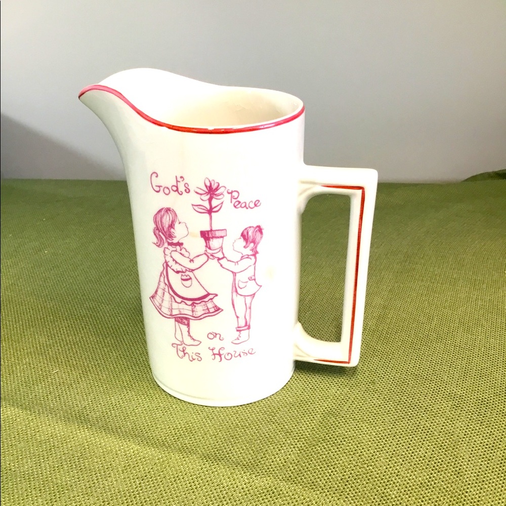 White &rose English ironstone small pitcher